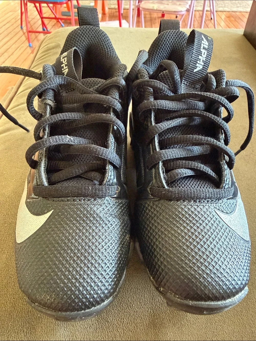 Kids Black Athletic cleats - (Black)